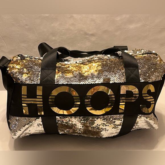 Justice Flip Gold Sequins Sports Basketball Hoops Duffle  Bag 17" - Picture 1 of 5